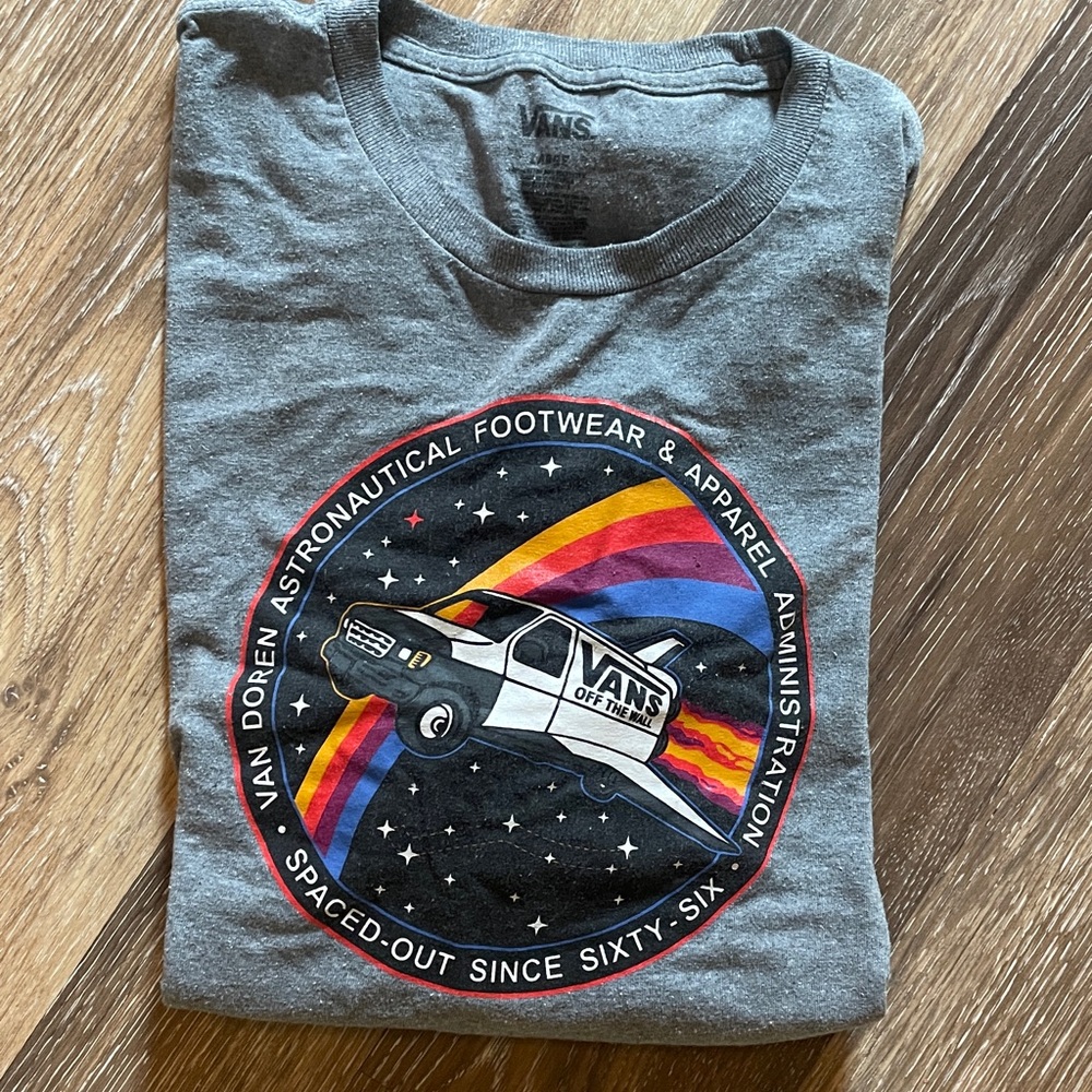 VANS Space-Themed Gray Men's Tee